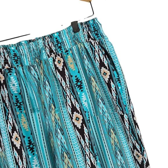 Uk2 Turquoise Tribal Print Boho Jogger Pants - Picture 4 of 8